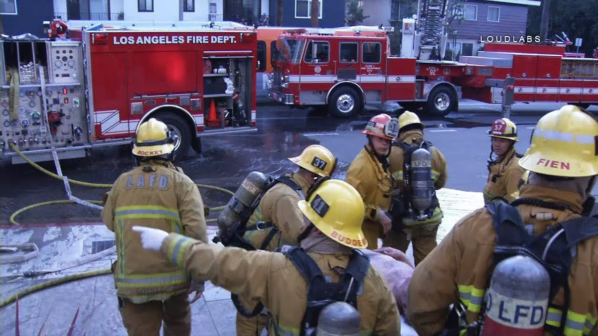 Los Angeles LAFD Rescue Man Trapped in Apartment Fire Firefighter Video News Firehouse