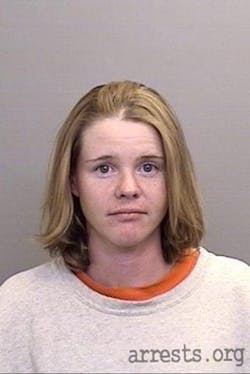Former Hopland, CA, volunteer firefighter Rachael Seivertson in a July 2016 booking photo.