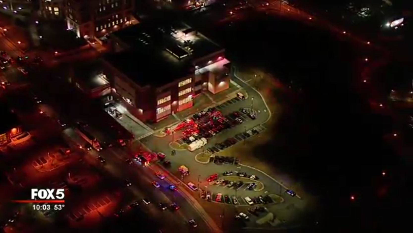 The Forsyth County Detention Center in Cumming, GA, was on lockdown Tuesday, Jan. 9, 2018, after a fire erupted in a basement laundry room.