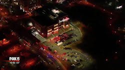 The Forsyth County Detention Center in Cumming, GA, was on lockdown Tuesday, Jan. 9, 2018, after a fire erupted in a basement laundry room. The Forsyth County Detention Center in Cumming, GA, was on lockdown Tuesday, Jan. 9, 2018, after a fire erupted in a basement laundry room.