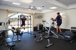 To allow firefighters good ventilation and additional space for exercise, double doors or roll-up doors should be provided to an exterior exercise patio. To allow firefighters good ventilation and additional space for exercise, double doors or roll-up doors should be provided to an exterior exercise patio.