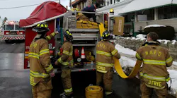 West Hazleton, PA, firefighters at work during a structure fire on Jan. 20, 2018.