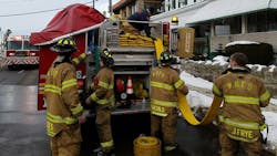 West Hazleton, PA, firefighters at work during a structure fire on Jan. 20, 2018.