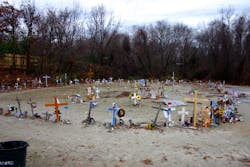 A memorial at The Station fire site in West Warwick in late 2003. A memorial at The Station fire site in West Warwick in late 2003.