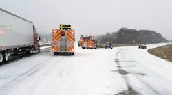 Firefighters responded to seven crashes in 90 minutes along Interstate 90/94 near Wisconsin Dells Sunday.