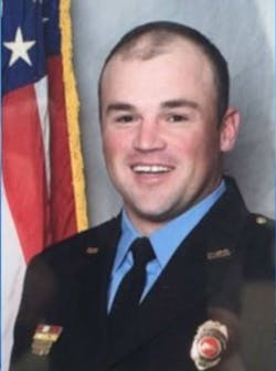 Lawrenceburg firefighter Jason Dickey. Lawrenceburg firefighter Jason Dickey.