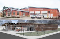 Vancouver firefighters have moved into new Stations 1 and 2 and the fire chief said the stations represent a change in the department&apos;s culture. Crews moved into Station 1 (top) in January finishing touches are still being completed. The bottom image is the architect&apos;s rendering of Station 1.