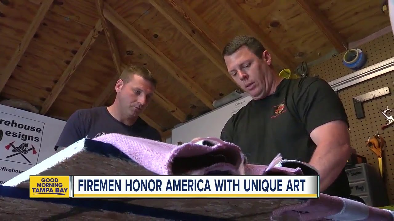 FL Firefighters Making American Flags Out of Old Fire Hoses