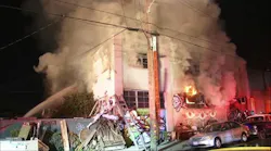 The Ghost Ship warehouse in Oakland, CA, during a fire on Dec. 2, 2016, that killed 36 people.