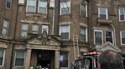 Chicago firefighters on scene at an apartment fire on Wednesday, Feb. 21, 2018, in the Bronzeville neighborhood on the city's South Side.