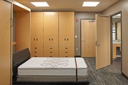 If space and budget allow, individual murphy beds for each shift provides the peace of mind that comes from not sharing a mattress. If space and budget allow, individual murphy beds for each shift provides the peace of mind that comes from not sharing a mattress.