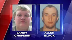 Landy Chapman and Allen Black face several charges in connection with arson fires and false fire calls.