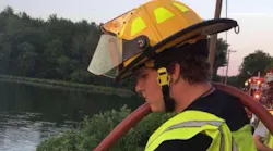 Elmer, NJ, junior firefighter Timothy Crim.