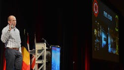 Oakland, CA, Battalion Chief James Bowron speaks about his experience as incident commander at the Ghost Ship warehouse fire at Firehouse World in San Diego on March 7, 2018. Oakland, CA, Battalion Chief James Bowron speaks about his experience as incident commander at the Ghost Ship warehouse fire at Firehouse World in San Diego on March 7, 2018.