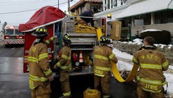 West Hazleton, PA, firefighters operating at a structure fire in January.