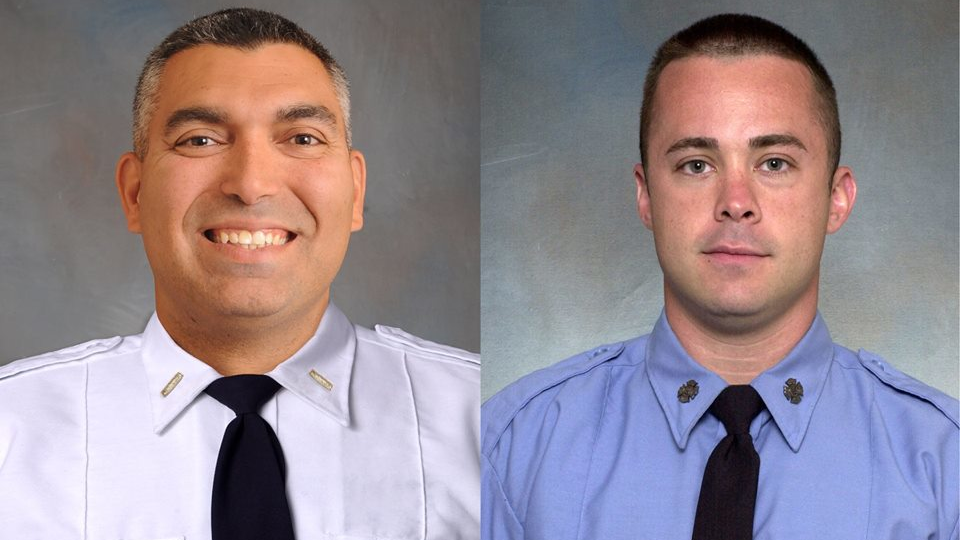 FDNY Lt. Christopher Raguso, left, and Fire Marshal Christopher 'Tripp' Zanetis.