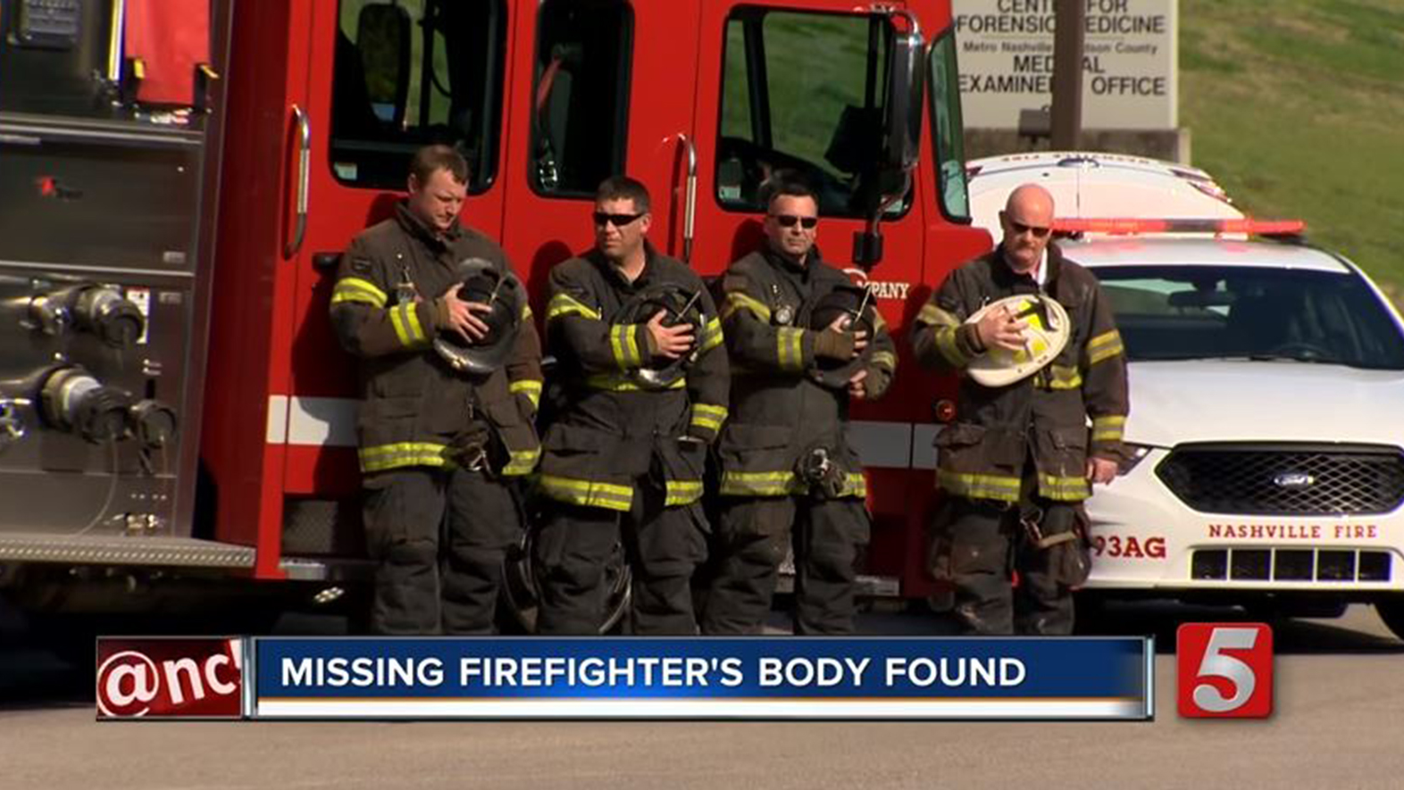 Nashville firefighters salute as the body of the Jesse Reed is returned to Nashville Saturday.