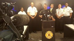Philadelphia Fire Commissioner Adam Thiel speaks at a news conference on Tuesday, March 27, 2018.
