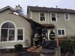 Crew encountered fire conditions that started in the basement and extended up to the attic space. Crew encountered fire conditions that started in the basement and extended up to the attic space.