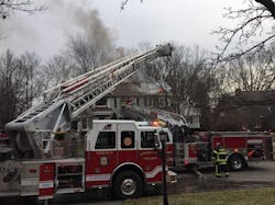 The first unit on scene found a medium, two-story residential structure with a working fire. Crews discovered fire in the basement, but, pushed by strong winds, the fire was spreading rapidly through the home, into the attic. The first unit on scene found a medium, two-story residential structure with a working fire. Crews discovered fire in the basement, but, pushed by strong winds, the fire was spreading rapidly through the home, into the attic.