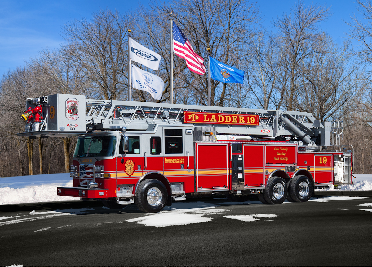 Indianapolis, IN, Fire Department Puts 100foot Platform Aerial, Built