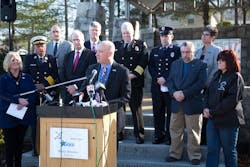 NFSA President Shane Ray speaks at an event marking the 15-year anniversary of the Station Nightclub fire. NFSA President Shane Ray speaks at an event marking the 15-year anniversary of the Station Nightclub fire.