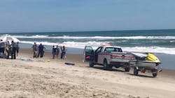 The scene at North Carolina's Emerald Isle where vacationing Oswego firefighter Sean O'Gorman saved three young girls caught in a rip current on Thursday, April 26, 2018. The scene at North Carolina's Emerald Isle where vacationing Oswego firefighter Sean O'Gorman saved three young girls caught in a rip current on Thursday, April 26, 2018.
