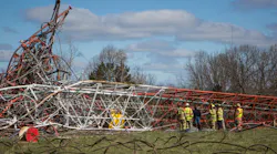 The TV antenna that collapsed was just over 1,900 feet in height and had been under renovation.