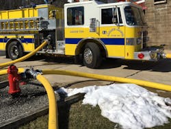 A good practice is to use a hydrant valve to allow another engine to connect to the hydrant getting the maximum pressure, and flow from the hydrant to the attack engine. The hydrant valve can be either a Humat valve or another four-way valve (pictured), depending on department preference. A good practice is to use a hydrant valve to allow another engine to connect to the hydrant getting the maximum pressure, and flow from the hydrant to the attack engine. The hydrant valve can be either a Humat valve or another four-way valve (pictured), depending on department preference.