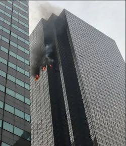 FDNY firefighters were called to a three-alarm fire at Trump Tower in Manhattan. FDNY firefighters were called to a three-alarm fire at Trump Tower in Manhattan.