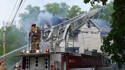 Keene firefighters on scene in May 2017. Keene firefighters on scene in May 2017.