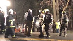 Crews remain on scene after battling a large fire in Voorheesville, NY, on Tuesday, May 1, 2018. Crews remain on scene after battling a large fire in Voorheesville, NY, on Tuesday, May 1, 2018.