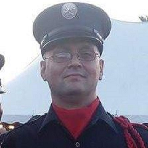 Hudson, NY, firefighter Mark Graziano during an award ceremony in August 2016.