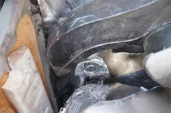 When the latch of the door is accessible, it may be easier and quicker to cut the sheet metal behind the latch. Be cautious that you don't cut the latch itself. When the latch of the door is accessible, it may be easier and quicker to cut the sheet metal behind the latch. Be cautious that you don't cut the latch itself.