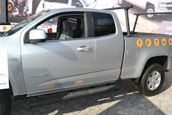 This 2018 Chevy Colorado pickup truck with its extended cab has rear-hinged rear doors. One size-up point that a rescue officer might observe is the lack of an exterior door handle for the rear doors. This 2018 Chevy Colorado pickup truck with its extended cab has rear-hinged rear doors. One size-up point that a rescue officer might observe is the lack of an exterior door handle for the rear doors.