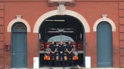 Captain David Griffin (center) with the two Millennial firefighters on his four-person crew: Jay Wright (left) and Vinny Bellaran (right).