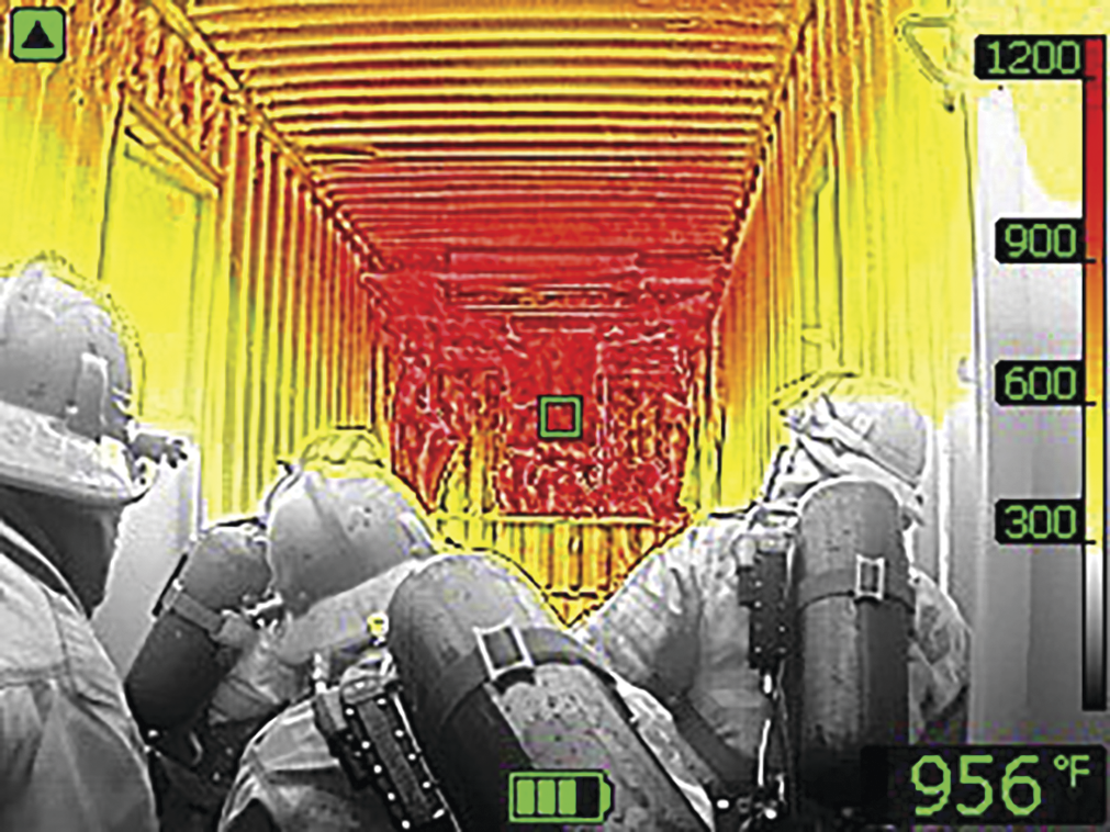 You will not be able to predict the flashover as temperaures rise above 932&deg;F because a thermal imaging camera detects differences in surface temperature, not air temperature.