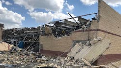 The aftermath of a fatal explosion and collapse at a hospital in Gatesville, TX, on Tuesday, June 26, 2018.