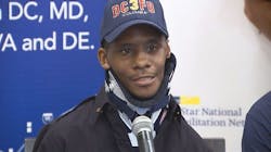 DC firefighter Dane Smothers Jr. in October 2017 after spending three months in a hospital. DC firefighter Dane Smothers Jr. in October 2017 after spending three months in a hospital.