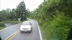 This image from video captured by a dash cam on a Wayne Township fire engine shows a vehicle moments before it crashes head-on into the apparatus on Wednesday, May 31, 2018.