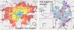 GIS mapping allows fire departments to chart response times, hazards and busy streets to get the best locations for fire station sites.