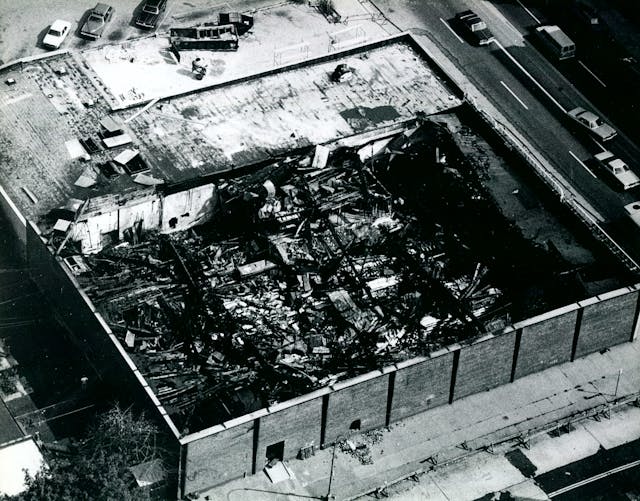 An aerial view of the destruction.