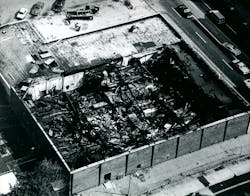 An aerial view of the destruction. An aerial view of the destruction.