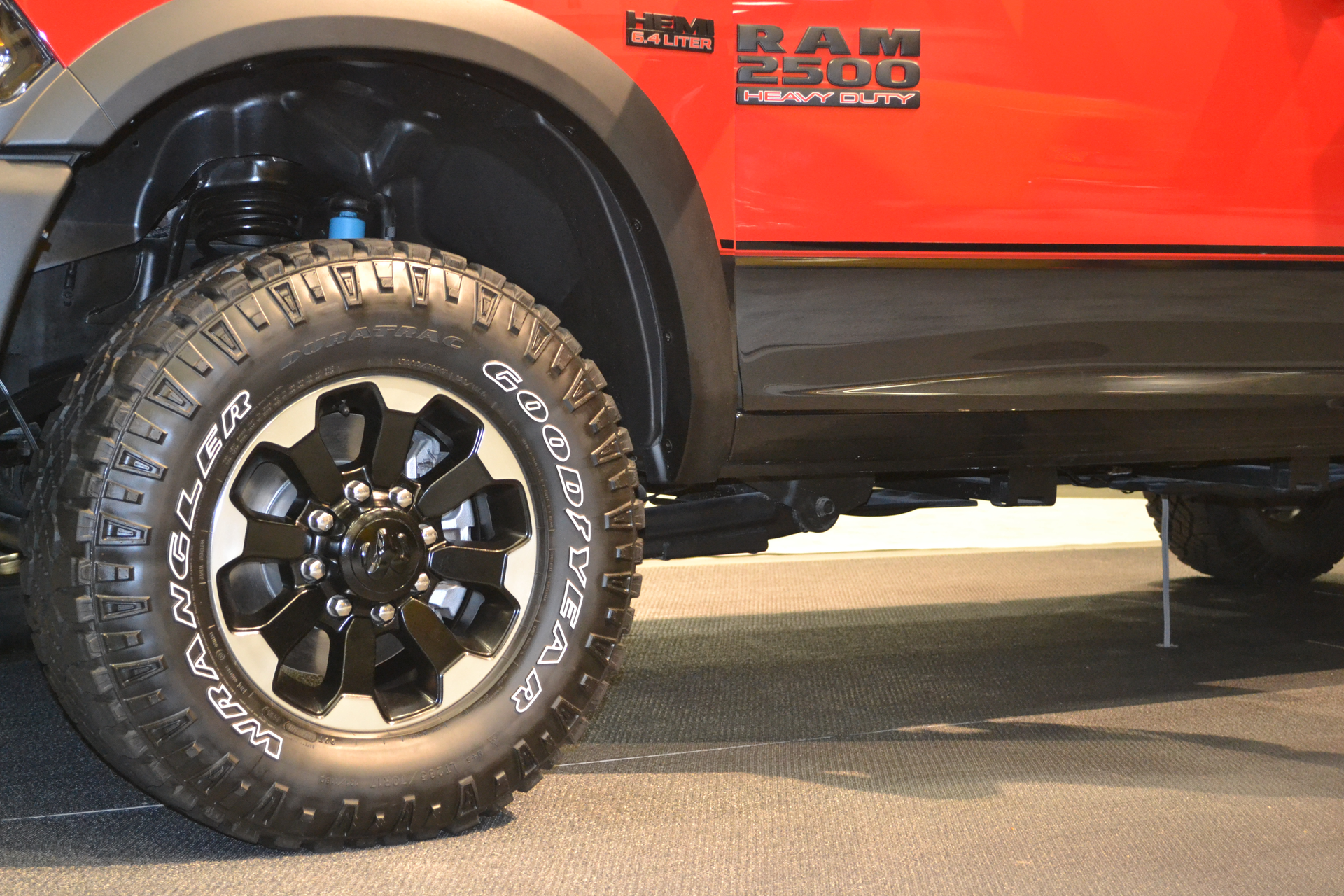 This 2018 RAM 2500 sits more than 18 inches off the ground due to its large diameter tires and a factory-installed lift. Stabilizing this pickup at a crash scene must be planned and practiced in training if it is going to be accomplished effectively at an incident scene. Photos by Ron Moore
