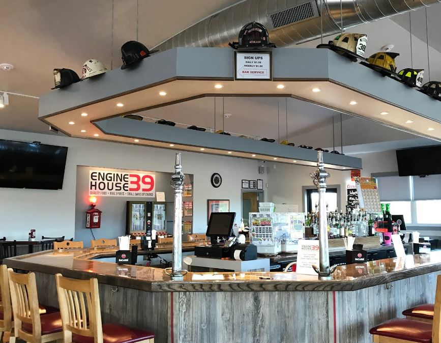 The interior of Engine House 39, a social club opened in early 2018 by the Edinboro, PA, Volunteer Fire Department as a way to raise funds for the department and its members.