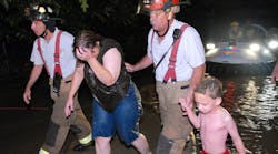 Manufacturers say structural PPE creates safety concerns for firefighters if they are involved in water rescue incidents. Manufacturers say structural PPE creates safety concerns for firefighters if they are involved in water rescue incidents.