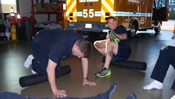 The simple act of foam-rolling serves to downregulate the sympathetic nervous system and restore balance. The simple act of foam-rolling serves to downregulate the sympathetic nervous system and restore balance.