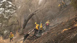 Cal Fire crews during efforts against the County Fire near Lake Berryessa on Saturday, July 7, 2018.