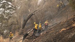 Cal Fire crews during efforts against the County Fire near Lake Berryessa on Saturday, July 7, 2018. Cal Fire crews during efforts against the County Fire near Lake Berryessa on Saturday, July 7, 2018.