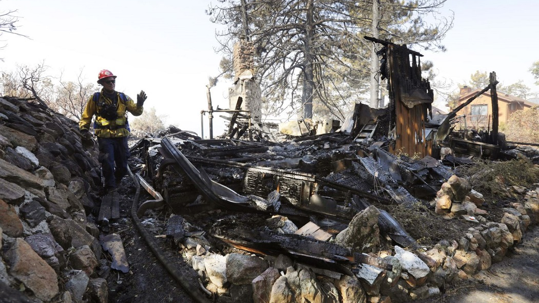 Structures on Deer Foot Lane burned by the fast-moving Cranston fire in Idyllwild, CA, on Thursday, July 26, 2018.